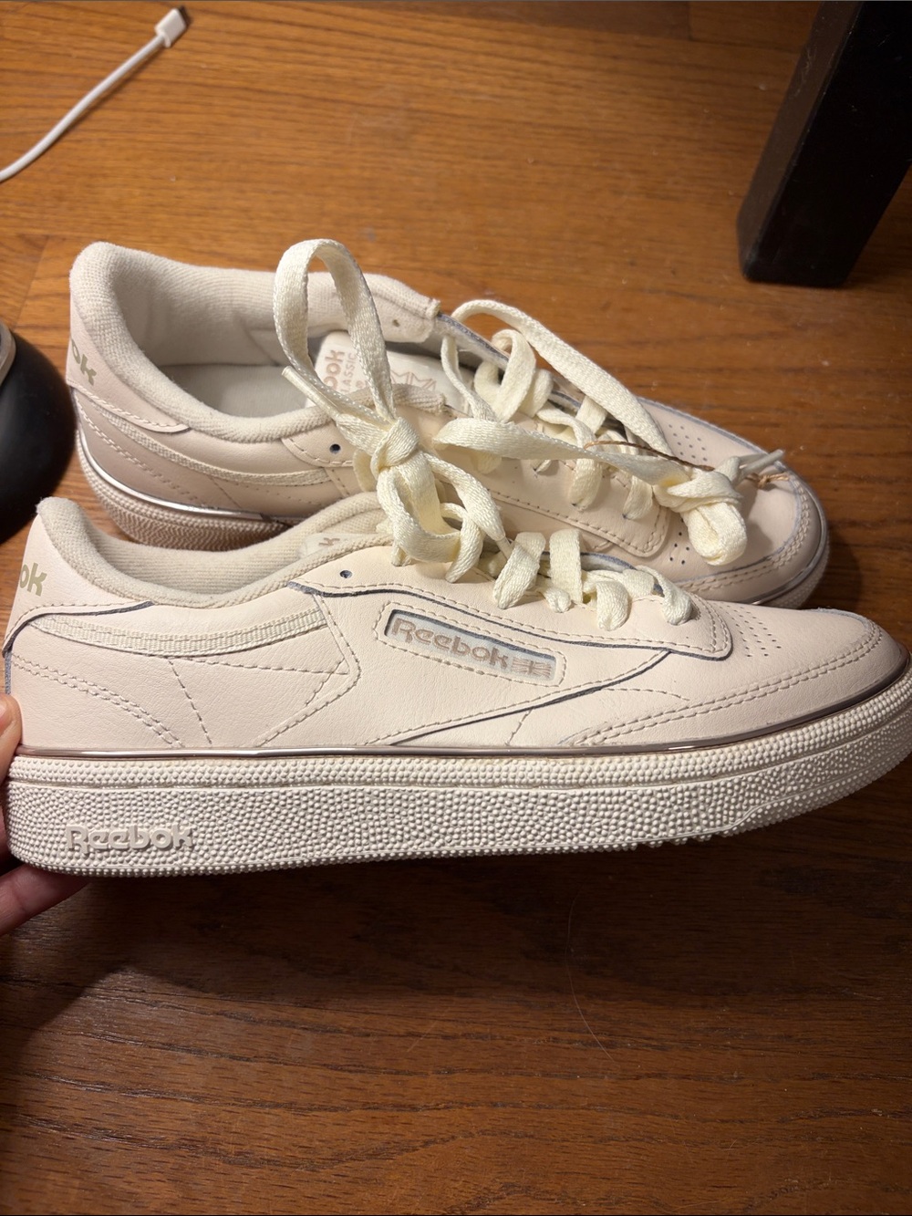 Reebok Women's Cream Leather Sneakers